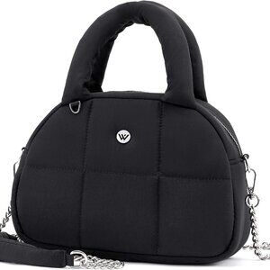 Small Puffer Nylon Crossbody Bag Women Quilted Shoulder Bag with Chain Strap
